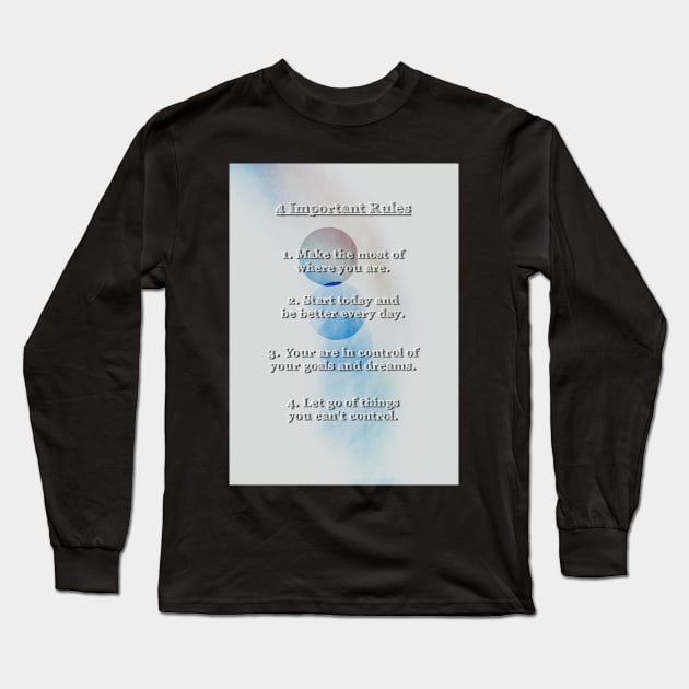 4 Rules for success in life and business Long Sleeve T-Shirt by Millionaire Quotes